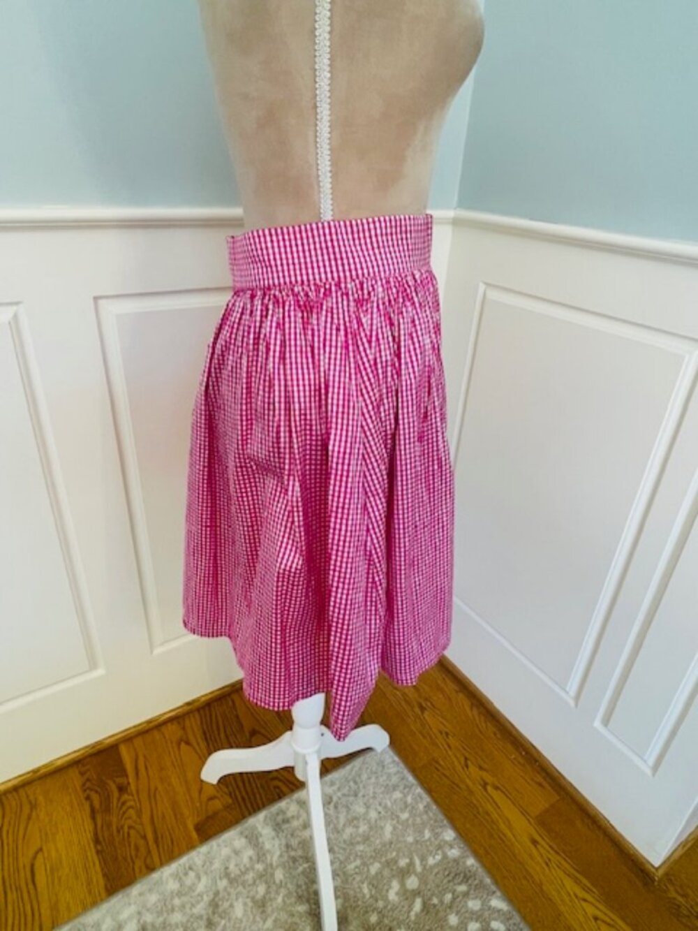 Just Madras Shantung Silk Plaid Gingham Full Skirt Size Small - Picture 5 of 8